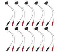 Holibanna 10pcs Battery Clip Connector: Battery Snap Clip Lead to Dual Crocodile Clamp Power Jumper Cable for Electronics Testing and Teaching Projects