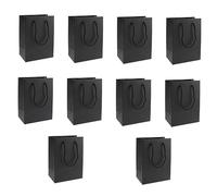 Holibanna 10Pcs Black Paper Tote Bags present Favors Treat Bags for Sweets Candies and Shopping for Parties and