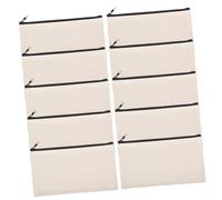 Holibanna 10pcs Blank Canvas Zipper Bags for DIY Crafts and Sublimation Portable Makeup Organizer Pouches with Secure Closure for Travel Toiletries Cosmetic Storage and