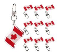 Holibanna 10PCS Canada Flag Keychain: Canadian Souvenir Keychains - Acrylic Maple Leaf Keyring - Patriotic Canada Day Decorations for Party Favor Bag Tags