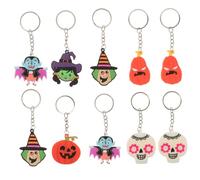 Holibanna 10Pcs Cartoon Halloween Keychains PVC Portable Key Chain with Mixed Styles for Festival Party Decorations and Bag Phone Pendants