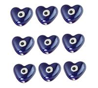 Holibanna 10Pcs Ceramic Evil Eye Beads Blue Heart Shaped Spacer Beads for Jewelry Making DIY Bracelets Necklaces Craft Supplies