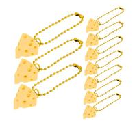 Holibanna 10Pcs Cheese Pendant Keychain Cute Bag Hanging Decor Cheese Charms for Car Keys present for Birthdays and Special Occasions Lightweight Accessories