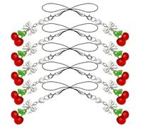 Holibanna 10pcs Cherry and Bow Phone Chain Charm Set with Beaded Mobile Pendant Decoration, Colorful Lanyard Strap for Women, Stylish Phone Accessory for Cellphone Decoration