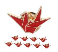 Holibanna 10pcs Cute Origami Crane Brooch Small Alloy Cartoon Pins for Women Fashionable Lapel Badge Accessories Decorative Pins for Backpacks and Clothes