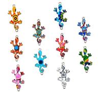 Holibanna 10Pcs DIY Gecko Charms Mixed Colors Alloy Animal Pendants for Jewelry Making Craft Accessories Suitable for Bracelets Earrings Keychains