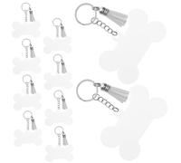 Holibanna 10pcs Dog Keychain Acorn Produce Bar Storage Jars Wicker Fan Jewelry Stand Display Stand Wire Egg Gathering Basket Anti Tip Easel Stand Jewelry Earrings Flag Stainless Steel