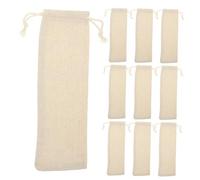 Holibanna 10pcs Drawstring Cutlery Bags and Chopsticks Pouches Cotton Storage Organizer for Tableware and Straws Suitable for Takeout and Sushi Shops