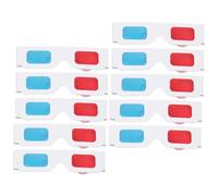 Holibanna 10pcs Embossed Lazy Eye Glasses Red Tinted Blue Glasses Style for Home Theater