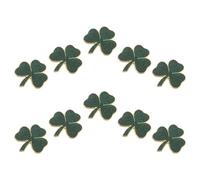 Holibanna 10Pcs Green Shamrock Brooch Pins - Enamel Leaf Lapel Badges for Women Men - Bag Hat Suit Decorations for St Patrick’S Day Festival Accessories