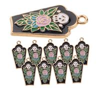 Holibanna 10Pcs Halloween Tombstone Charms Pendant for Jewelry Making DIY Earring Necklace Accessories Unique Skull Spider Design