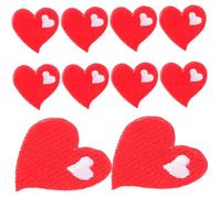 Holibanna 10Pcs Heart Embroidered Appliques Iron Patches for Clothing Jackets Hats DIY Repair Decoration Durable Cartoon Heart Patches for Clothes Bags Backpacks