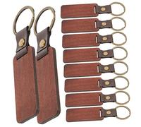 Holibanna 10pcs Key Holder Blanks Unfinished Beech Keychains for DIY Crafting Smooth Surface Durable Keychain Tags for Personalization and Decoration