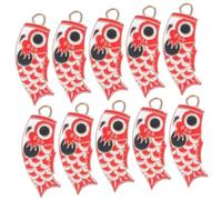 Holibanna 10pcs Koi Fish Flag Pendant Alloy Charm Pendants for Necklace Making Cute Cartoon Design for Backpack Charms and Key Decorations