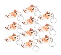Holibanna 10pcs Lovely Cow Keychains Key Holder Cartoon Key Ring Decoration Rings Ornaments