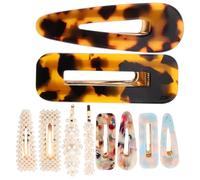 Holibanna 10pcs Marble Hollow Hair Clips for Women Acrylic Acetate Barrettes with Elegant Design Stylish Hair Accessories for Fine and Various