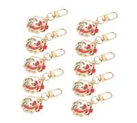 Holibanna 10pcs Metal Koi Fish Keychain with Sturdy Ring and Clasp Lightweight Durable Chinese Year Pendant for Backpacks Car Keys School Bags Symbolizing Luck and Prosperity