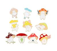 Holibanna 10pcs Mushroom Lapel Badge Enamel Brooches for Clothes Bags Caps Cute Cartoon Design Accessories Adorable Jewelry for Unique Style and Confidence