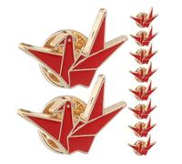 Holibanna 10pcs Origami Crane Brooch Lightweight Alloy Badge Pins Creative Lapel Brooches for Women Casual and Formal Clothes Accessories