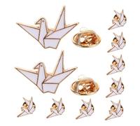 Holibanna 10pcs Origami Crane Brooch Pins for Women Durable Metal Lapel Pins with Charming Cute Cartoon Design Lightweight Creative Clothing Accessories Symbolizing Peace and Style