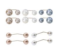 Holibanna 10Pcs Pearl Brooch Set for Women, Double Artificial Pearl Scarf Brooches, Shawl Fasten Clasps, Alloy Safety Pins for Sweaters, Clothing Jewelry Accessories