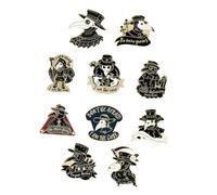 Holibanna 10pcs Plague Doctor Alloy Brooch Set Stylish Corsage Pins for Clothing Decor Vintage Inspired Accessories for Everyday Special Occasions for Parties Weddings and Celebrations