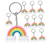 Holibanna 10pcs Rainbow Silicone Keychains Creative Cartoon Cloud Charms for Handbags Colorful Bag Pendants for Girls and Women