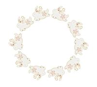 Holibanna 10pcs Running Rabbit Keychain Alloy Diy Cartoon Pendant Charm for Key Ring Hanging Charm for Bunny Decorations and Home Accessories