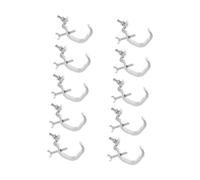 Holibanna 10pcs Silver Cast Aluminum Light Hooks 35-52mm Stage Light Clips Multipurpose LED Lamp Accessories for Dj Lighting and Professional Supplies