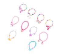 Holibanna 10pcs Unicorn Ice Cream Rainbow Bead Bracelet for Boy Girl Cartoon Wristlets with Pendants for Birthday Parties and Gifts
