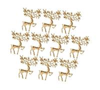 Holibanna 10Pcs Vintage Elk Brooches Alloy Corsage Pins for Coat Clothes Bags Hats Scarves Matte Gold Collar Embellishment for Christmas Party Accessories