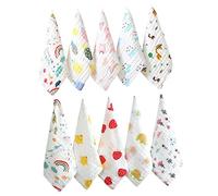 Holibanna 10pcs Washcloth Pure Cotton Face Towel Absorbent Muslin Cloths for Bath Towel Boys and Girls Muslin Cloths for Bathing