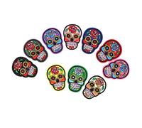 Holibanna 11pcs Skull Embroidery Patch with Hot Melt Adhesive Creative Mixed Pattern Cloth Applique for DIY Decoration and Repair Jackets Bags Hats Backpacks Punk Style