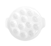Holibanna 12 Holes Ceramic Snail Dish White Porcelain Snail Plate with Handles Easy Clean Mushroom Escargot (10 Inch)