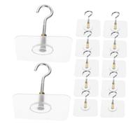 Holibanna 12 Pcs No Drill Ceiling Hooks Adhesive Hanging Hooks for Plants and Decorations Heavy Duty Strong Adhesion Traceless Design Suitable for Flat Surfaces Easy Stick Installation