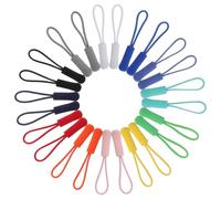 Holibanna 120pcs Colored TPU Zipper Pull Replacement Cord Easy Install Zipper Extenders for Luggage Backpacks Jackets with Improved Grip and Wide Compatibility