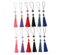 Holibanna 12pcs Chinese Knot Tassel Pendants for Spring Festival Decor Vibrant Tassels Red Pink Black Green Purple Blue for Home Office and School Celebrations