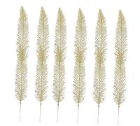 Holibanna 12pcs Christmas Glitter Artificial Leaves Ornament Shiny Simulated Gold Wreath Decorations for Xmas Tree Garlands Reusable Holiday Foliage