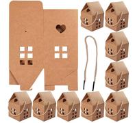 Holibanna 12pcs Christmas Paper Candy Cookie Boxes Lightweight Portable Present Wrapping Boxes with Handle for Entertaining Guests