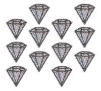 Holibanna 12pcs Creative Sequined Patches Diamond Pattern Cloth Applique for Clothes Decoration, 5.5x5.4cm, Unique Shiny Sequined DIY Applique for Craft and Clothing Accessories