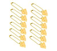 Holibanna 12Pcs Cute Cheese Keychain Pendants Adorable Bag Charm for Women Vivid Bead Chain Key Rings for Backpacks Handbags and Purse Decor Fun Cartoon Design for Collectors