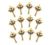Holibanna 12pcs Enamel Dove and Cross Brooch Pins Lightweight Alloy Inspirational Lapel Pins for Funeral Church Backpack Clothes Hats Peace and Blessing Accessories