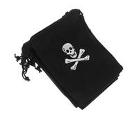 Holibanna 12pcs Halloween Pirate Skull Drawstring Favor Bags Coin Pouches for Party Supplies and Jewelry Storage