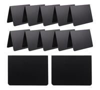 Holibanna 12Pcs Mini Double-Sided Blackboard Signs with Stand, Reusable Erasable Chalkboard Message Boards for Buffet Food Labels and Tabletop Price Display, 120X80Mm Matte Black