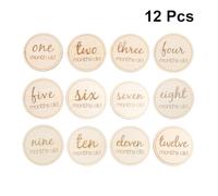 Holibanna 12pcs Monthly Cards for Newborns, Birthday Commemorative round Number Photo Props, English Letter Key Event Cards for ’s First Year Records