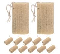 Holibanna 12pcs Natural Loofah Bath Scrubbers with Rope, Exfoliating Shower Sponge Pads 10cm Diameter, Biodegradable Body Loofah Sponges for Men and Women Bathing