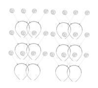 Holibanna 12pcs Silver Glitter Foam Ball Headbands Martian Antenna Costume Head Boppers for Halloween Cosplay Party Accessories Flexible Fit for Teens and Adults