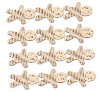 Holibanna 12pcs Wooden Gingerbread Men Cutouts for DIY Embroidery Sturdy Natural Wood Craft Cross Stitch Blanks for Christmas Tree Decorations and Handmade Ornaments