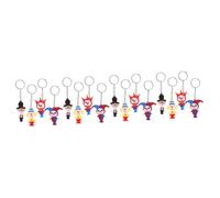 Holibanna 16pcs Cute Cartoon Clown Keychain Fun Soft Clown Pendant for Bags Keys Versatile Keyring Accessory for All Ages Adorable for Friends Family
