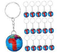Holibanna 16pcs Globe Keychains Earth Planet Keyring Pendant Hanging Ornaments for Boys and Girls Lightweight Key Chains for School Favors Unique Educational